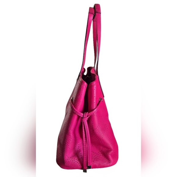 Coach Pink Perforated Leather Tote - Picture 2 of 16